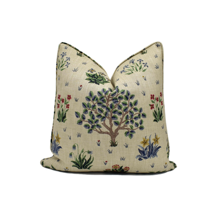 William Morris - Orchard - Forest / Indigo - Delicate Medieval Tree Tapestry Designer Cushion Cover - Luxury Throw Pillow - Handmade Home.