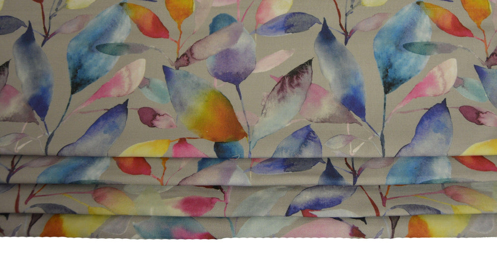 Voyage Decoration - Brympton Lotus/Stone Fabric Made To Measure Professionally Made Roman Blind.