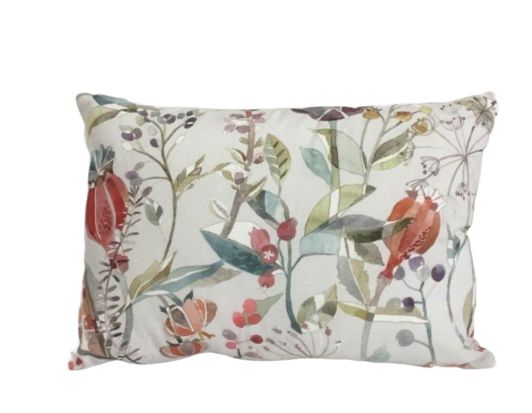 Voyage - Kelston - Cinnamon - Rich Botanical Watercolour Sketch Cushion Cover - Handmade Throw Pillow Designer Home Decor.