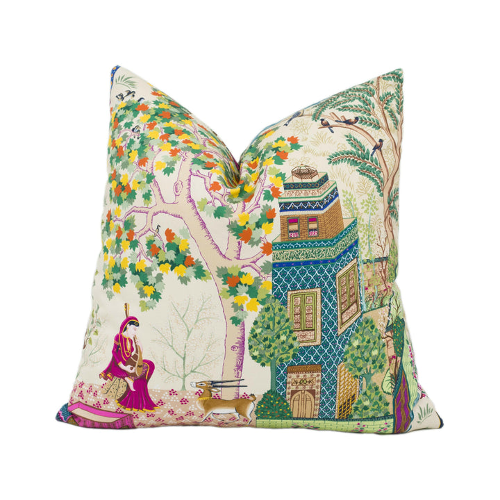 Manuel Canovas - Leyla - Rose Indien - Contemporary Silk Road Inspired Designer Cushion Cover - Luxury Throw Pillow - Handmade Home Décor.