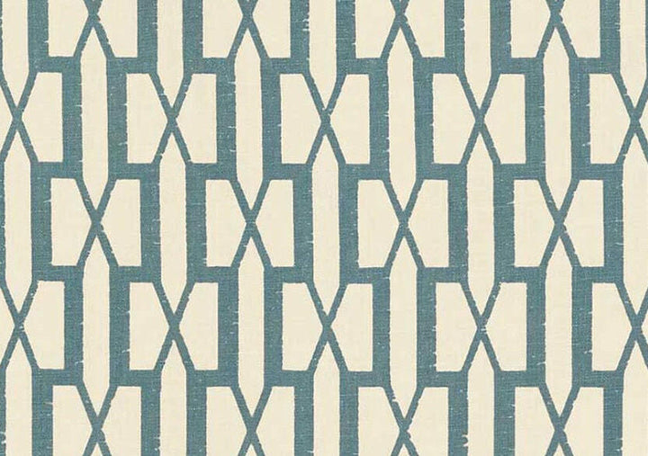 Schumacher - Belvedere - Peacock Blue - Sophisticated Modern Trellis Geometric Cushion Cover - Handmade Throw Pillow - Designer Home Décor.