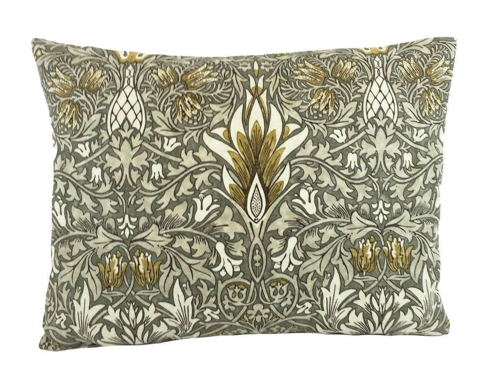 William Morris - Snakeshead - Pewter / Gold - Cushion Cover Throw Pillow Designer Home Decor.