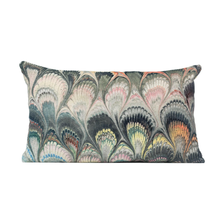 Beata Heuman - Marbleized Velvet - Marvellous Sumptuous Unique Marbled Designer Cushion Cover - Handmade Home Décor - Luxury Throw Pillow.