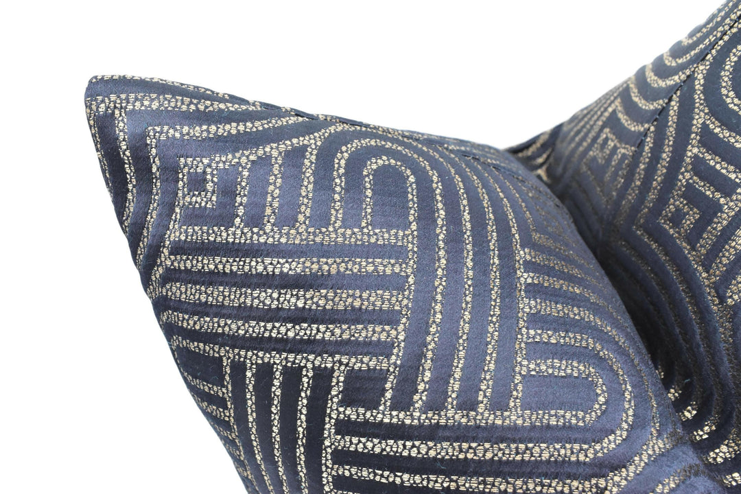Casamance - Mollino - Noir De Lune - Feminine Geometric Jacquard Woven Designer Cushion Cover - Luxury Throw Pillow - Handmade Home Decor.