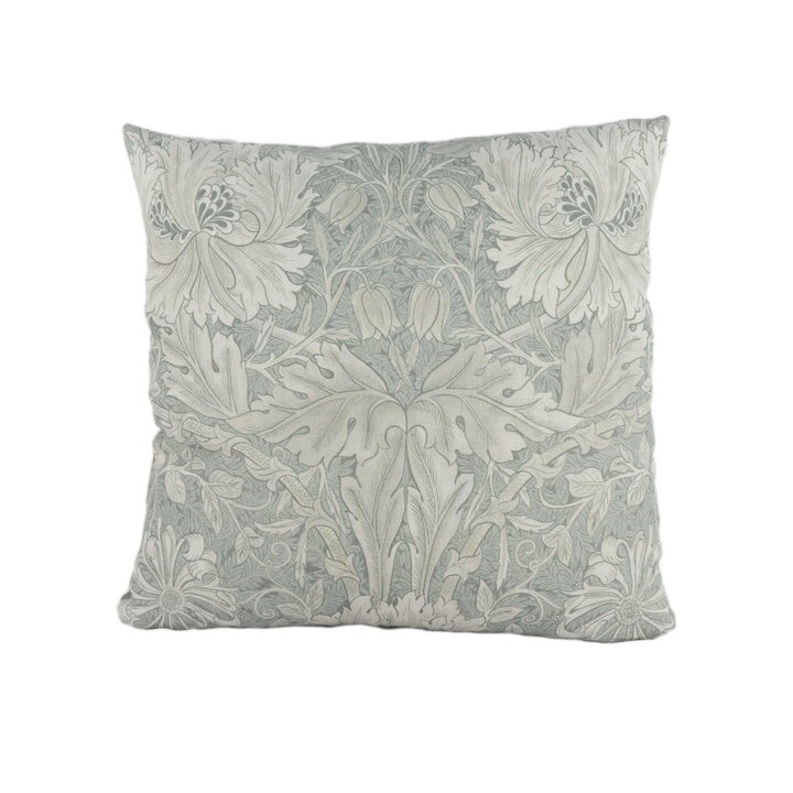 William Morris - Pure Honeysuckle & Tulip - Light Grey Blue - Cushion Cover Throw Pillow Designer Home Decor.