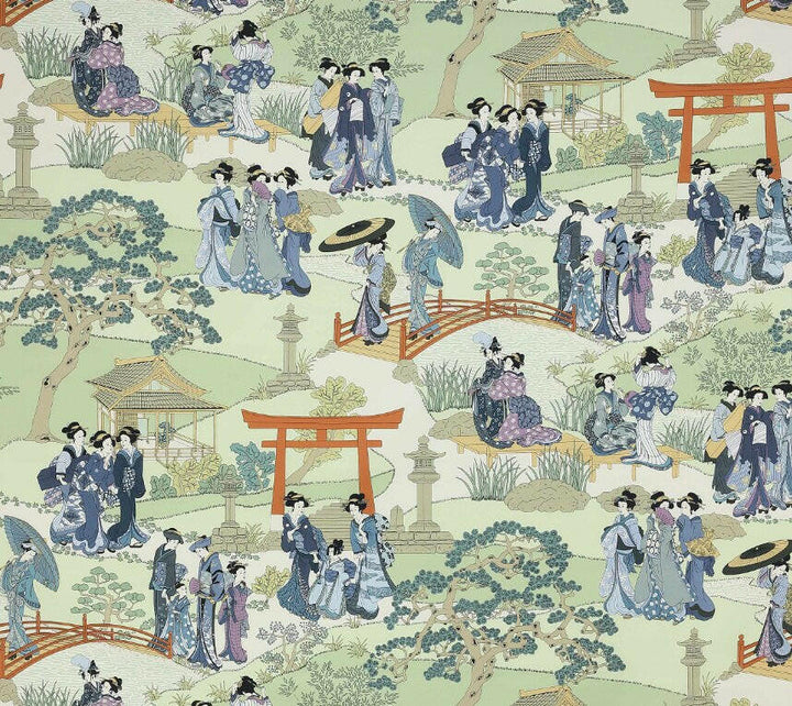 Manuel Canovas - Geishas - Indigo - Intricate Japanese Garden Designer Cushion Cover - Handmade Throw Pillow - Designer Home Decor.