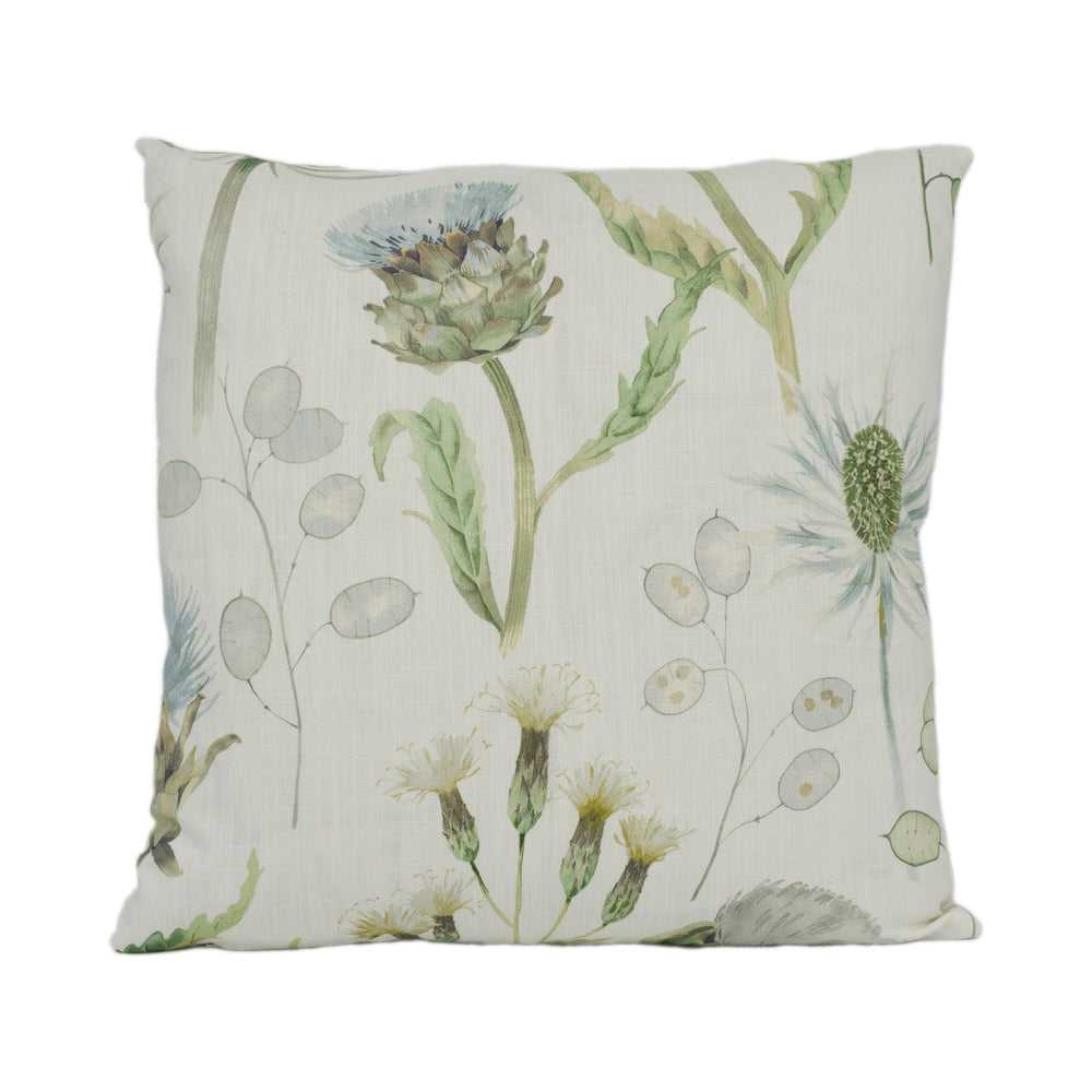 Sanderson - Thistle Garden - Mist / Pebble - Enchanting Countryside Floral Cushion Cover - Handmade Throw Pillow Designer Home Décor.