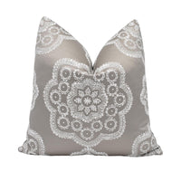 Thumbnail for a gray and white pillow with a decorative design