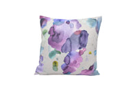 Thumbnail for a white pillow with purple and blue flowers on it