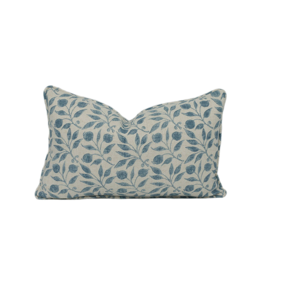 William Morris - Rosehip - Mineral Blue - Classic Morris Intricate Floral Designer Cushion Cover - Luxury Throw Pillow - Handmade Home Decor.
