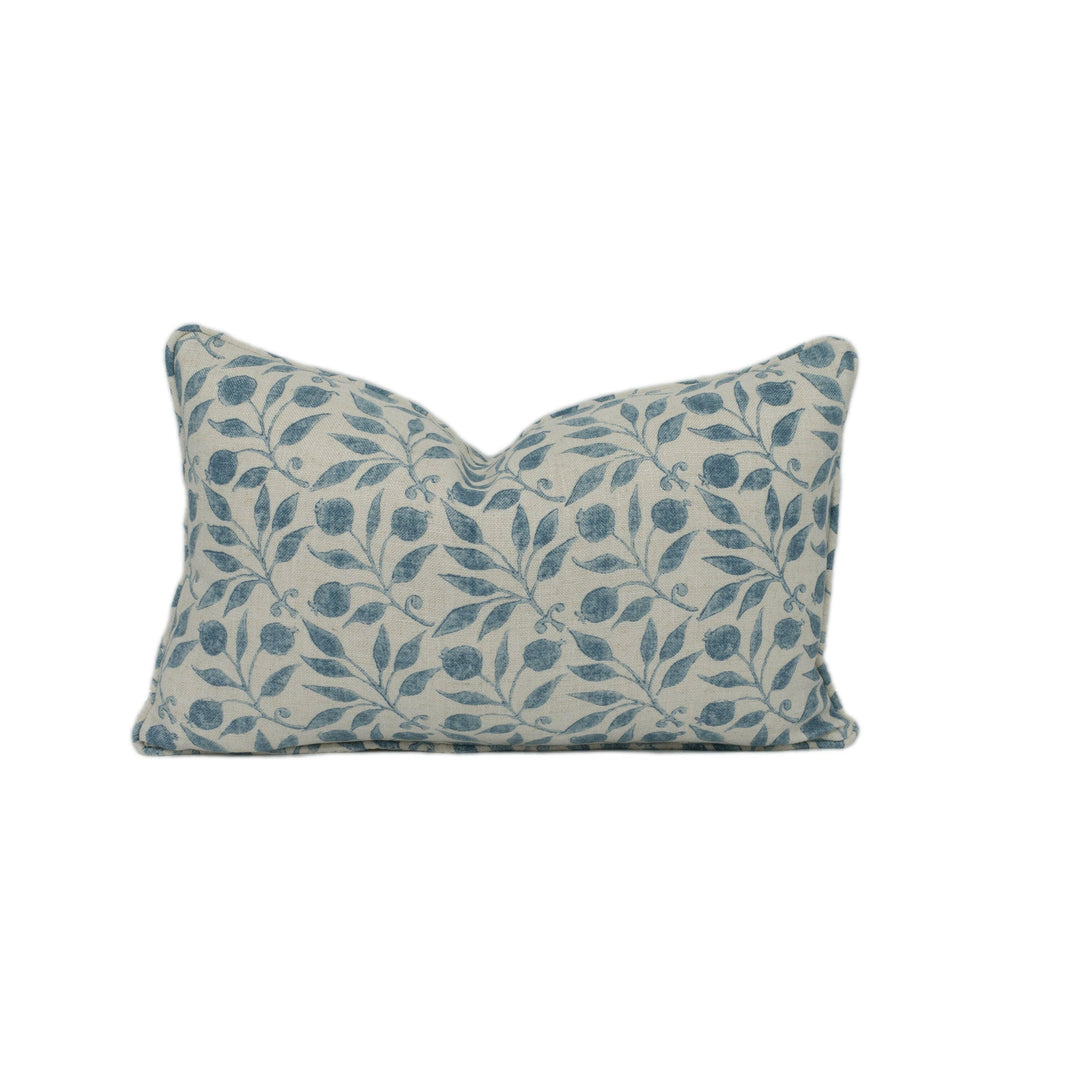 William Morris - Rosehip - Mineral Blue - Classic Morris Intricate Floral Designer Cushion Cover - Luxury Throw Pillow - Handmade Home Decor.