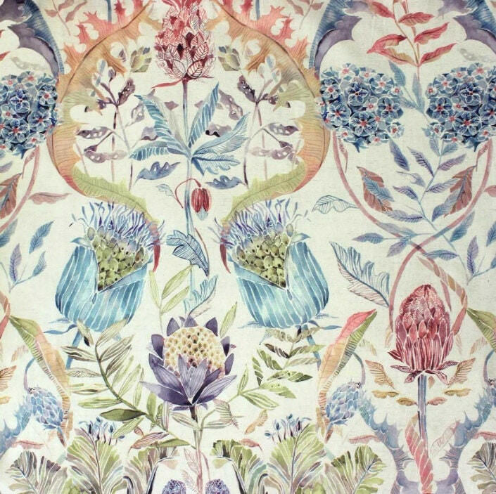 Voyage - Colscott - Pomegranate - Beautiful Watercolour Thistle Trail Cushion Cover - Handmade Throw Pillow Designer Home Decor.