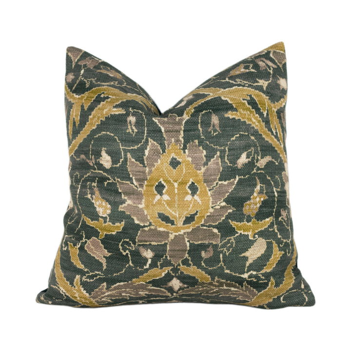 William Morris - Montreal - Charcoal / Mustard - Cushion Cover Throw Pillow Designer Home Decor.