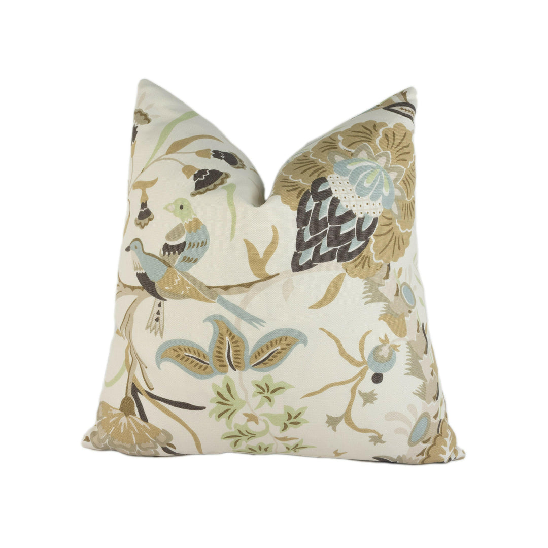 Schumacher - Westbourne Grove - Mineral - Classic Stylised Floral Designer Cushion Cover - Handmade Throw Pillow - Luxury Home Decor.