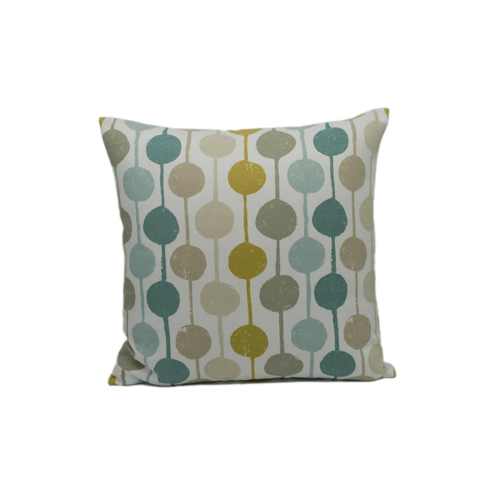 Scion - Taimi - Seaglass / Chalk / Honey - Cheerful Circles and Stripes Cushion Cover - Handmade Throw Pillow Designer Home Decor.