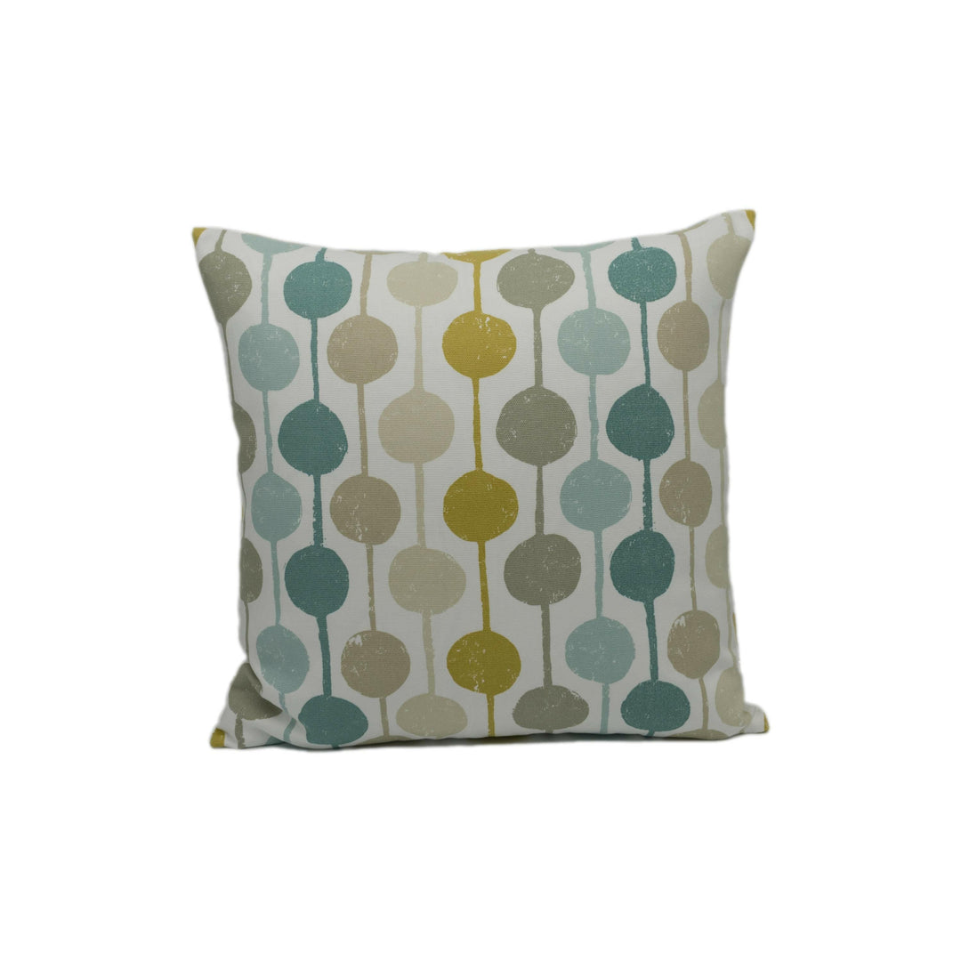 Scion - Taimi - Seaglass / Chalk / Honey - Cheerful Circles and Stripes Cushion Cover - Handmade Throw Pillow Designer Home Decor.