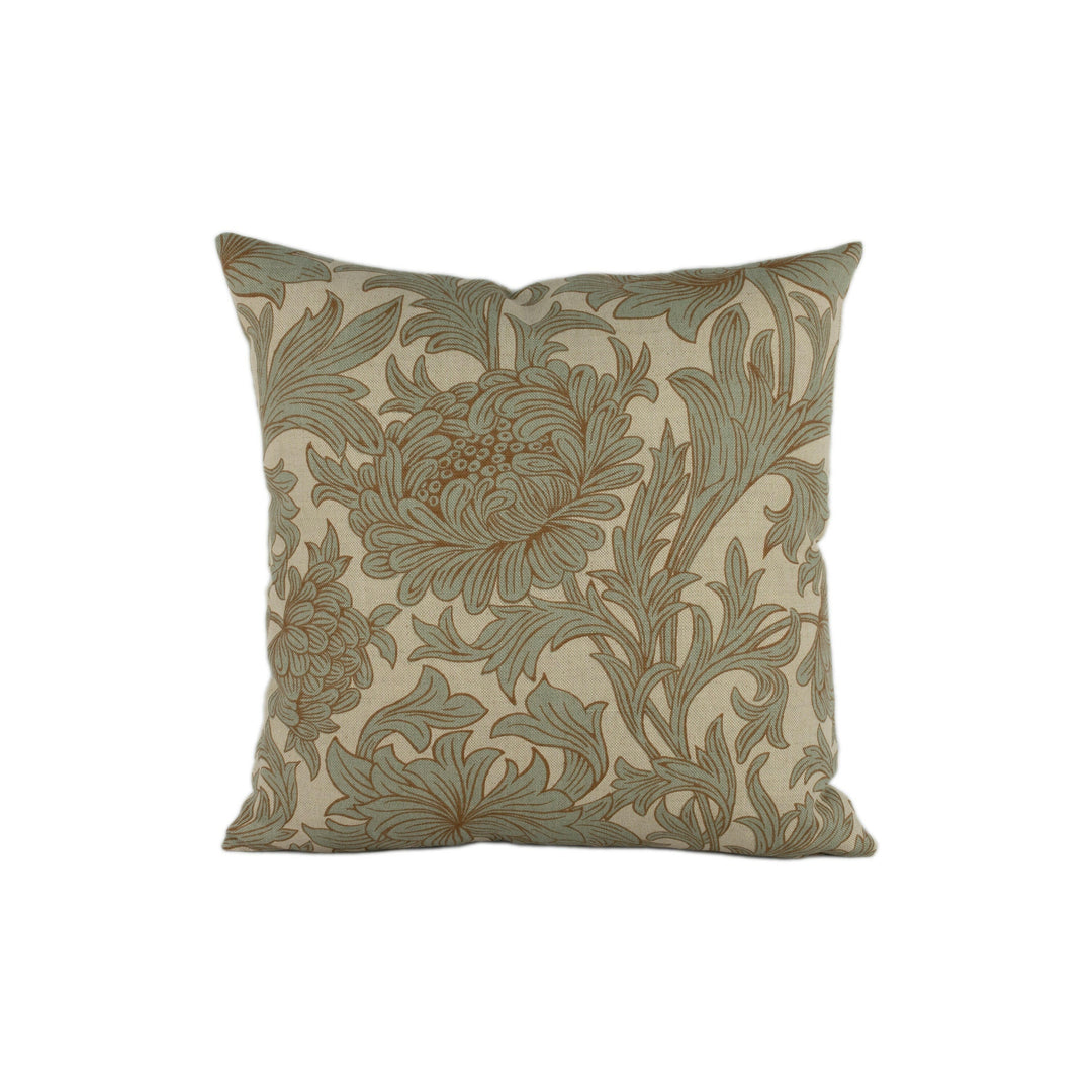 William Morris - Chrysanthemum Toile - Slate / Cream - Stunning Classic English Designer Cushion Cover Home Décor Throw Pillow.