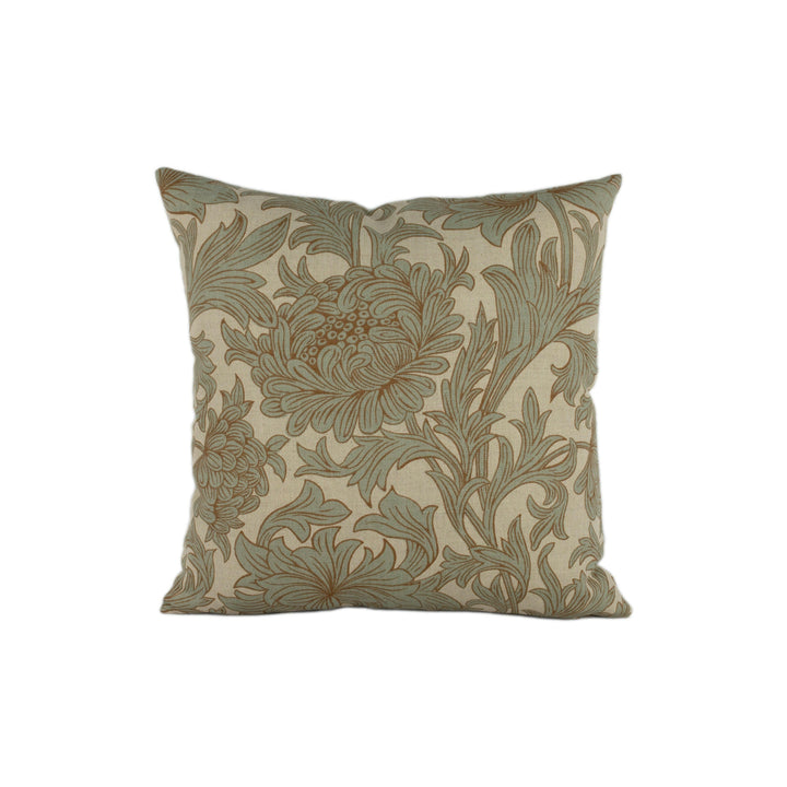 William Morris - Chrysanthemum Toile - Slate / Cream - Stunning Classic English Designer Cushion Cover Home Décor Throw Pillow.