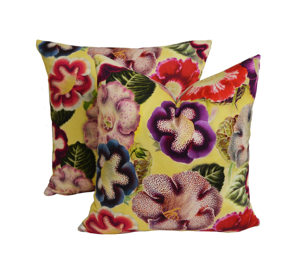 Designers Guild - Varietes De Gloxonia - Violet - Stunning Floral Cushion Cover Throw Pillow Designer Home Decor.
