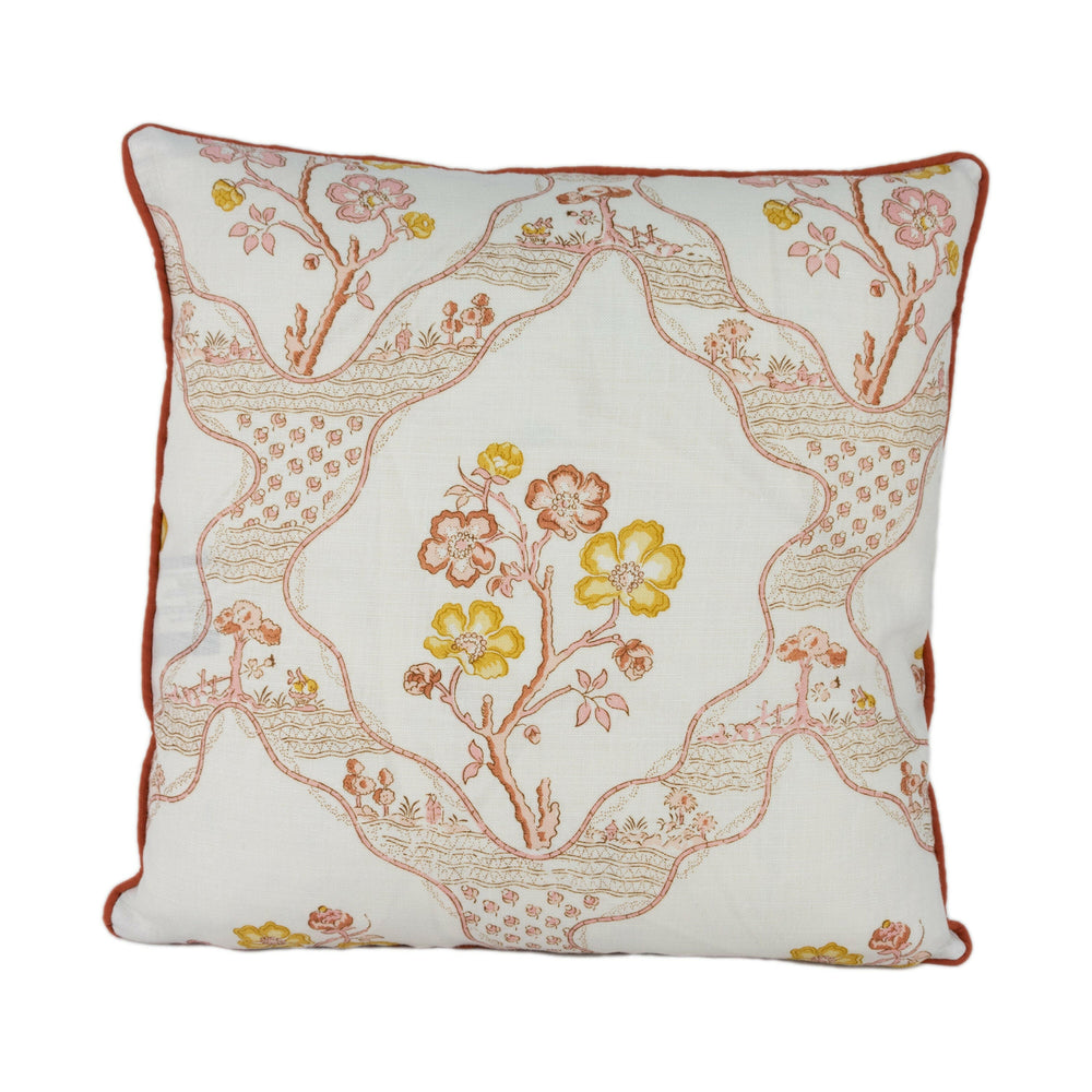 Schumacher - Marella - Spice - Floral Vogue Living Designer Cushion Cover - Handmade Throw Pillow - Luxury Home Decor.