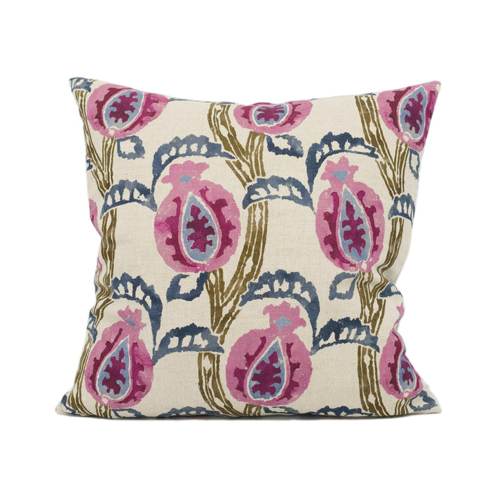 William Yeoward x Designers Guild - Malati - Mulberry - Floral Indian Pomegranate Designer Cushion Cover - Luxury Throw Pillow - Handmade.