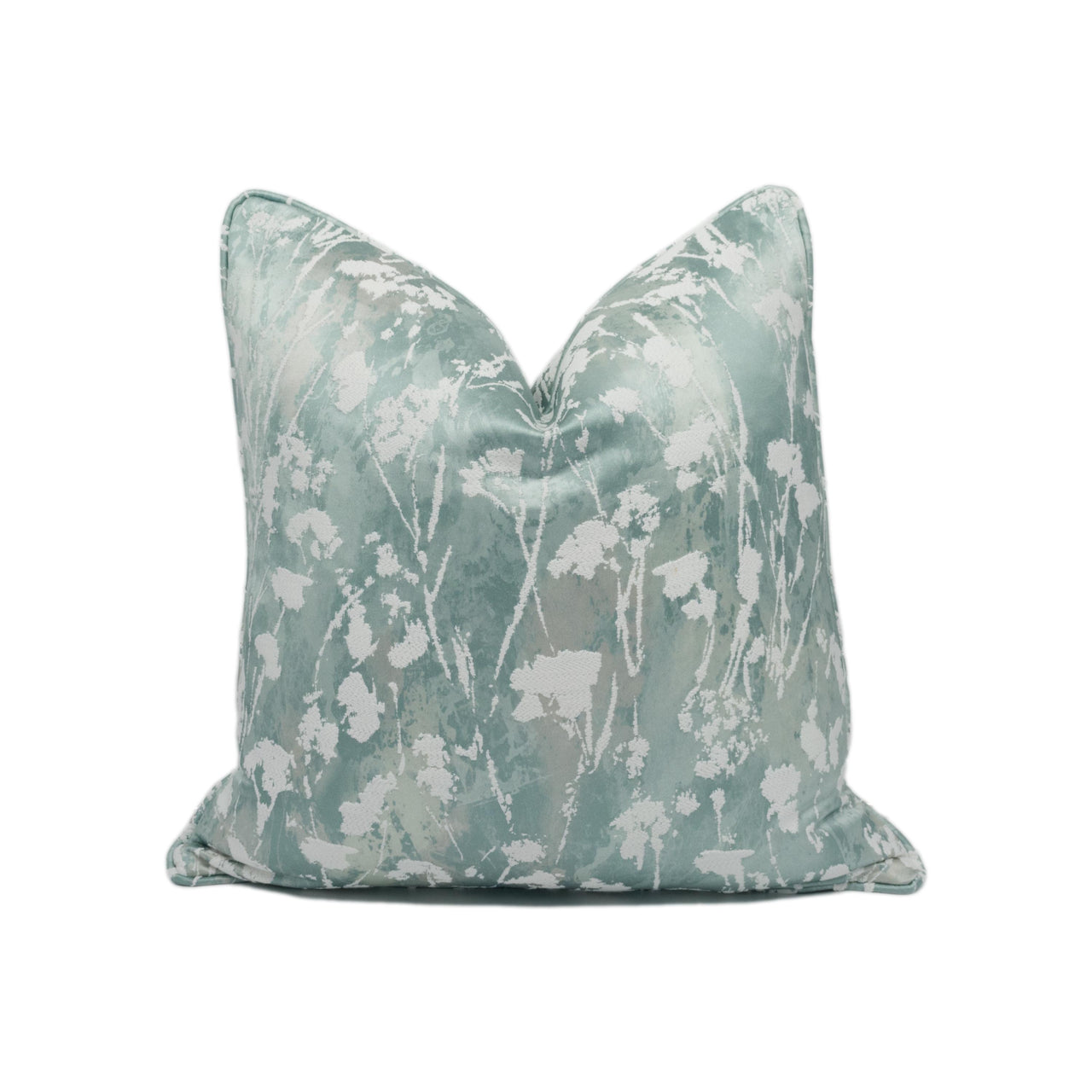 Ashley Wilde x Kai - Jacinth - Sea Green  - Mesmerising Floral Metallic Designer Cushion Cover - Luxury Throw Pillow - Handmade Home Decor