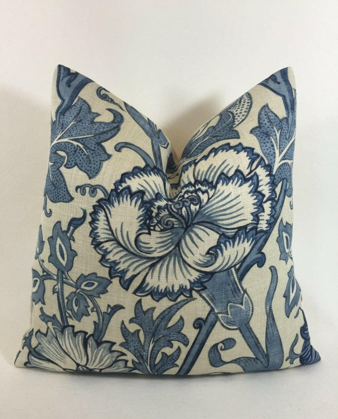 William Morris - Pink & Rose - Indigo / Vellum - Classic British Designer Cushion Cover Throw Pillow Home Decor.