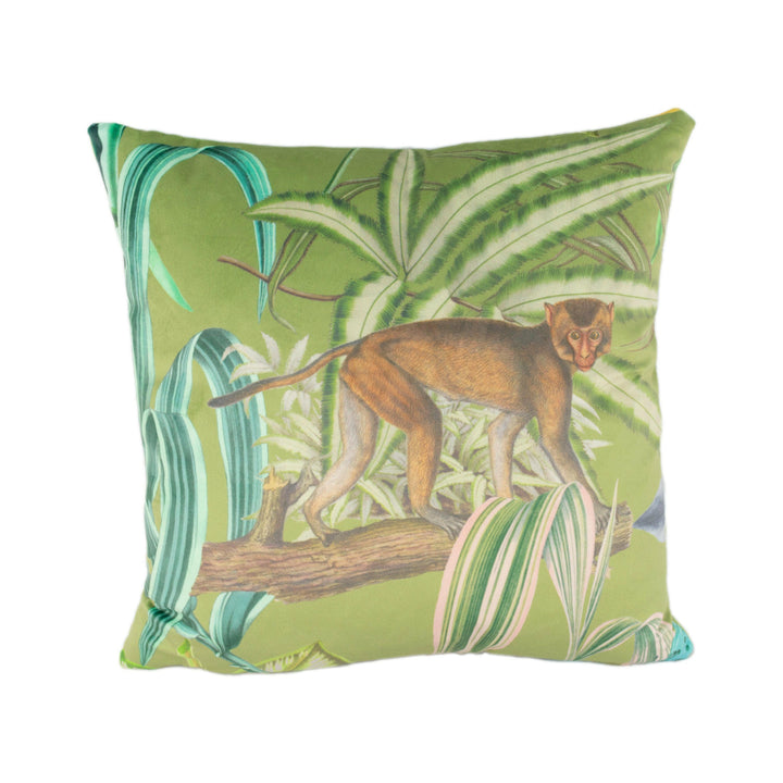 Prestigious - Barbados - Palm - Maximalist Tropical Landscape Velvet Cushion Cover - Handmade Throw Pillow Designer Home Decor.