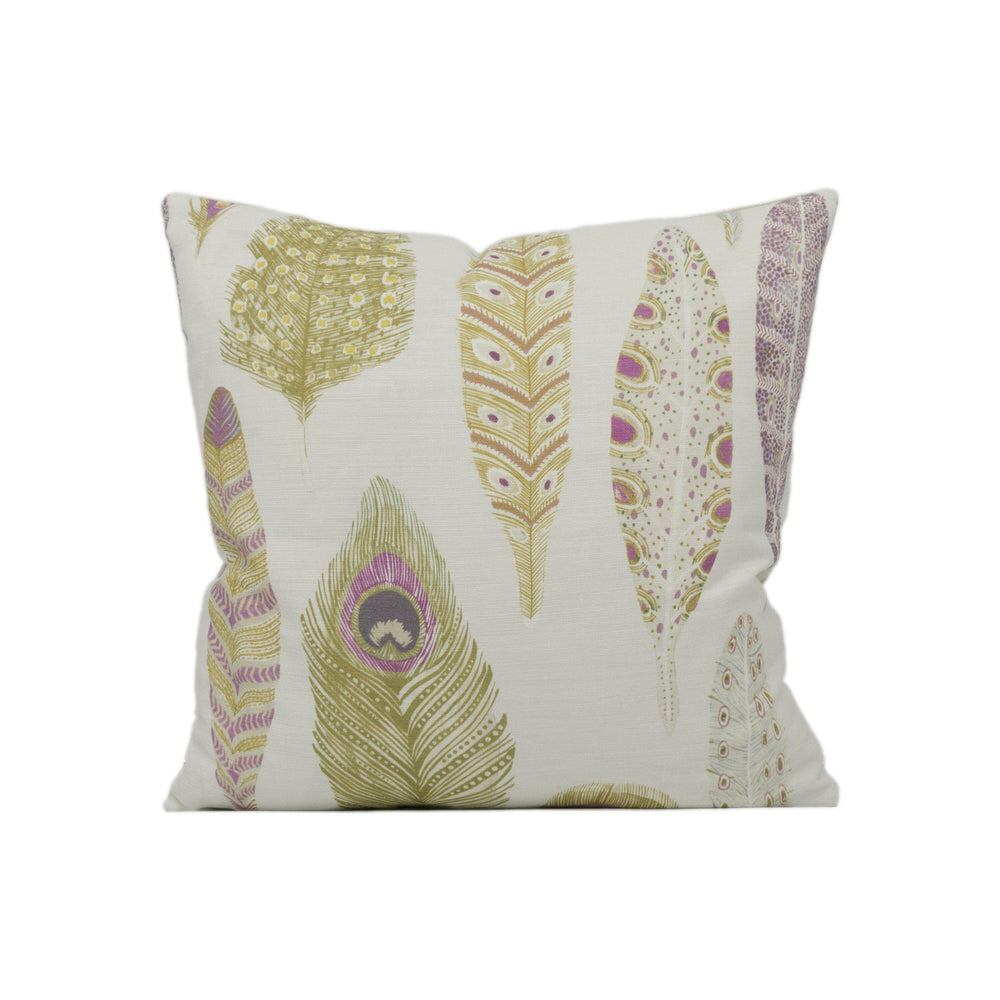 Voyage Decoration - Samui Print - Olivine - Quirky Illustrative Feather Cushion Cover - Handmade Throw Pillow Designer Home Décor.