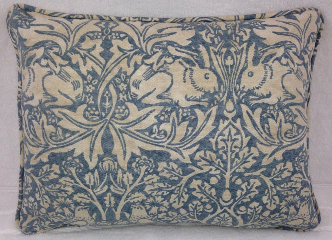 William Morris - Brer Rabbit - Slate / Vellum - Cushion Cover Throw Pillow Designer Home Decor.