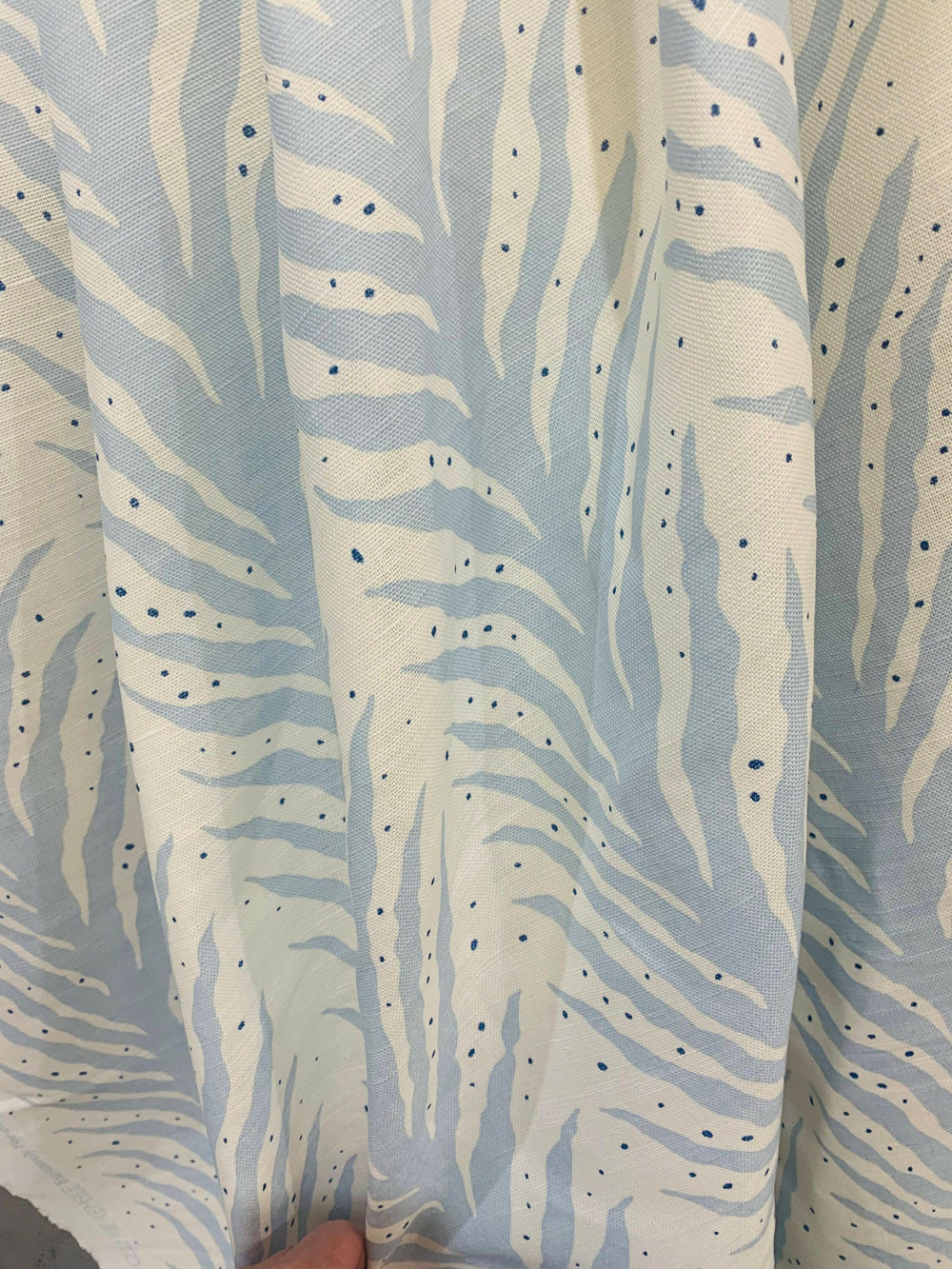 Schumacher Fabric -  Creeping Fern - Slumber Blue Made  to Measure Curtains.