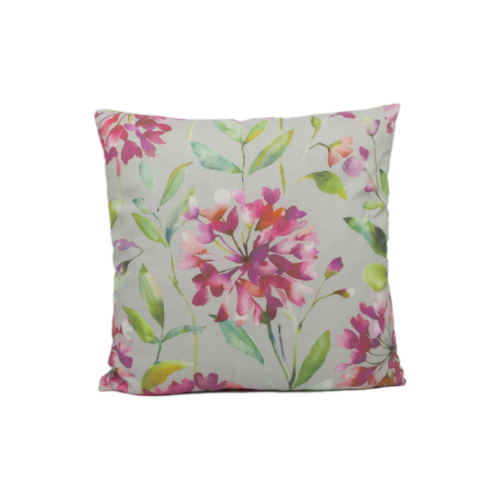 Voyage - Clovelly - Raspberry / Stone - Stunning Floral Watercolour Cushion Cover - Handmade Throw Pillow - Designer Home Decor.