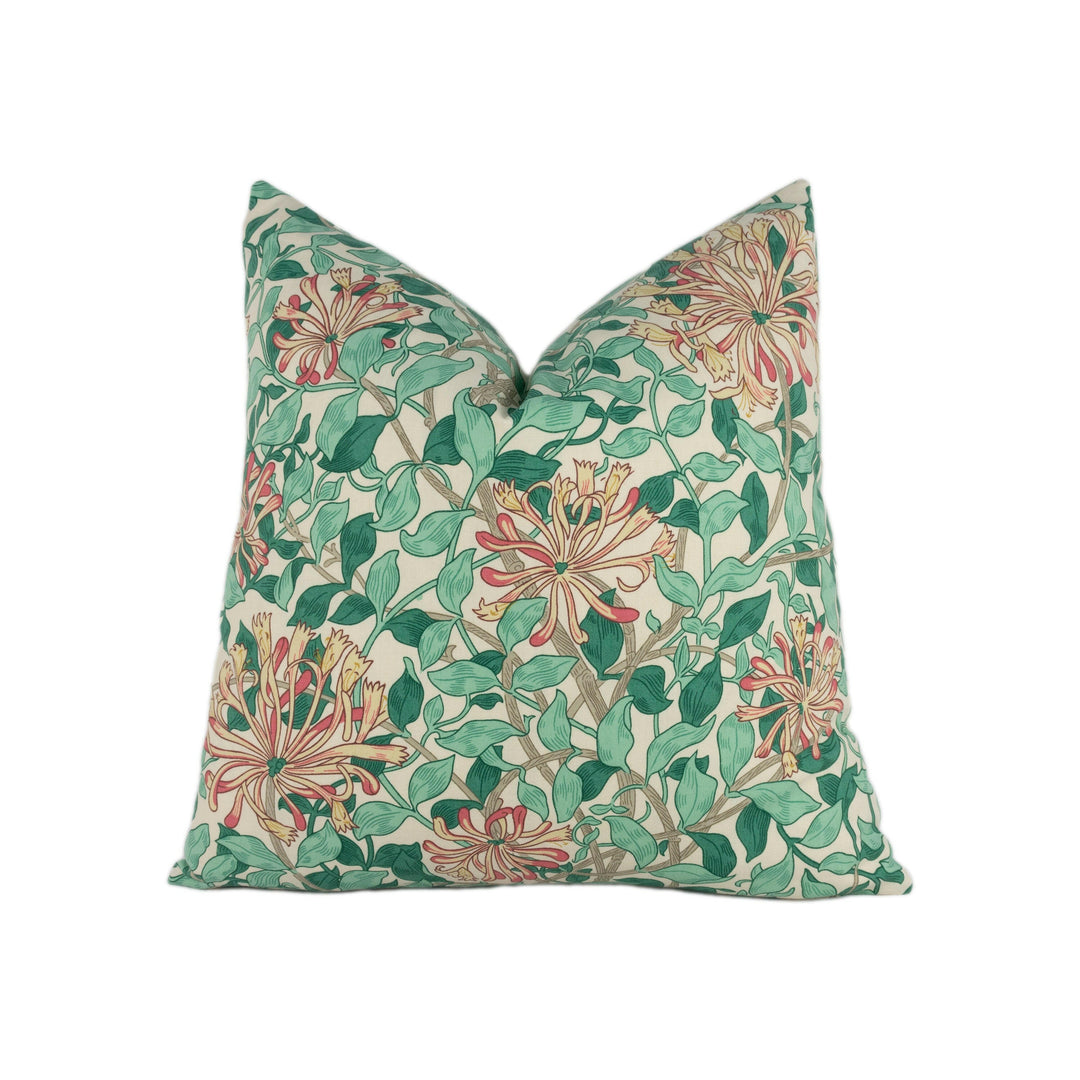 William Morris - Honeysuckle - Artichoke / Plaster - Stunning Classic English Designer Cushion Cover Home Décor Throw Pillow.