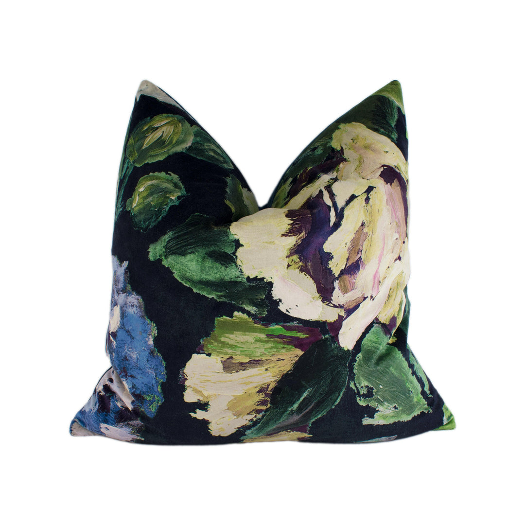 Designers Guild - Bloomsbury Rose - Indigo - Sumptuous Velvet Cushion Cover Home Decor Throw Pillow.