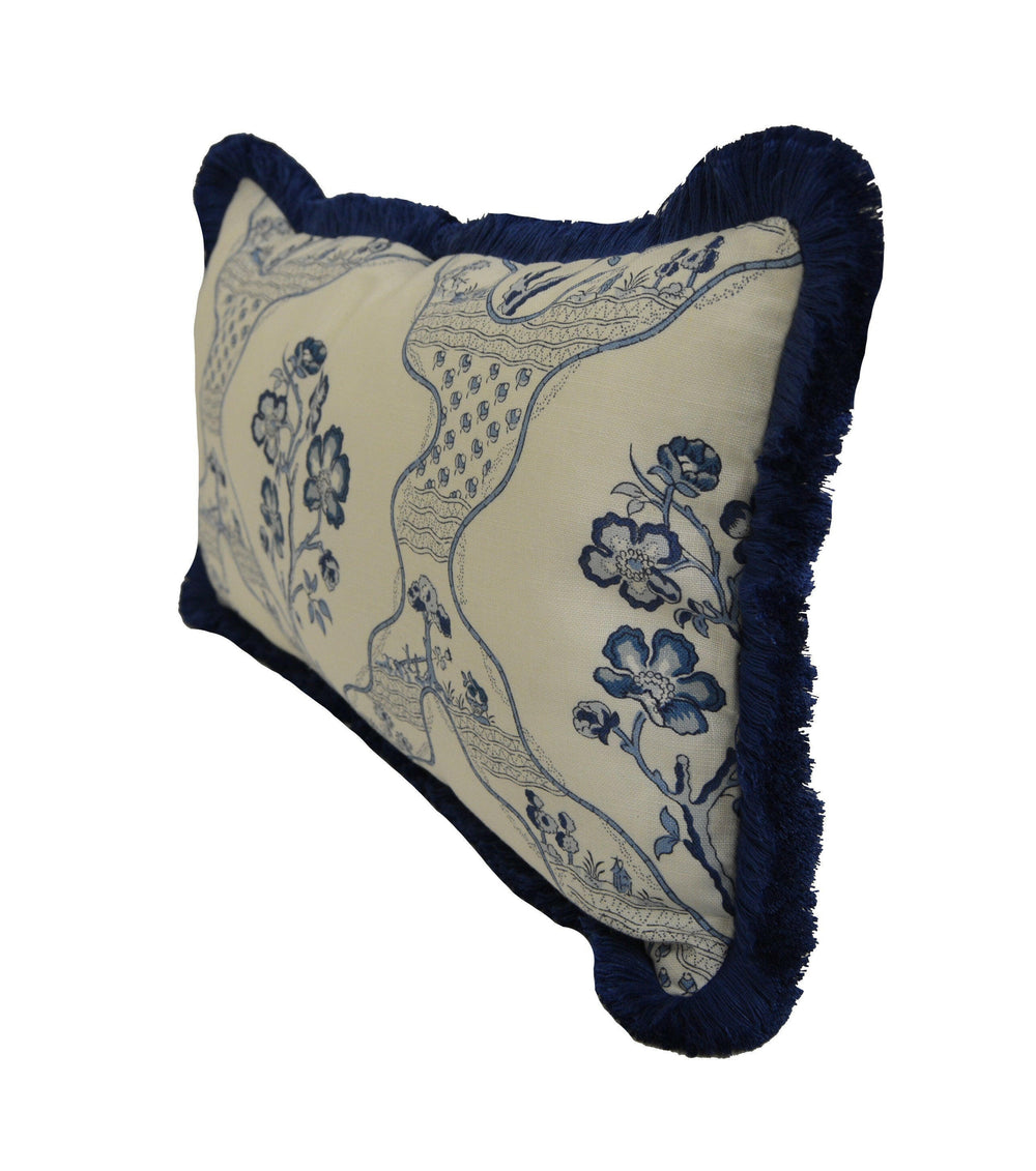 Schumacher - Marella Delft - Stunning Blue Trim Cushion Cover Pillow Throw.