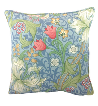 Thumbnail for a blue and green pillow with flowers on it