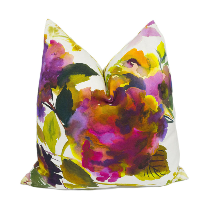 Designers Guild - Palace Flower Grande - Saffron - Painterly Watercolour Floral Cushion Cover - Handmade Throw Pillow - Designer Home Décor.