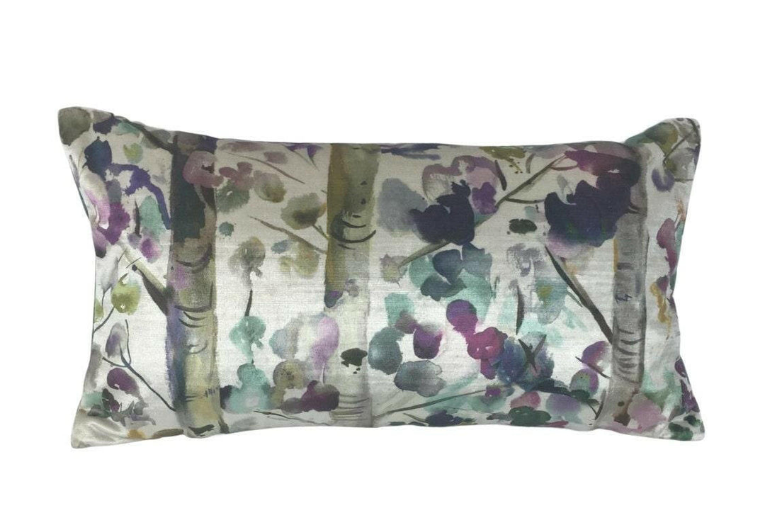Voyage - Izusa - Indigo - Stunning Iridescent Watercolour Tree Cushion Cover - Handmade Throw Pillow Designer Home Decor.