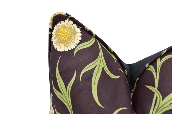 William Morris - Scroll - Black / Thyme - Medieval Trailing Floral Designer Cushion Cover - Classic English Luxury Throw Pillow - Handmade.