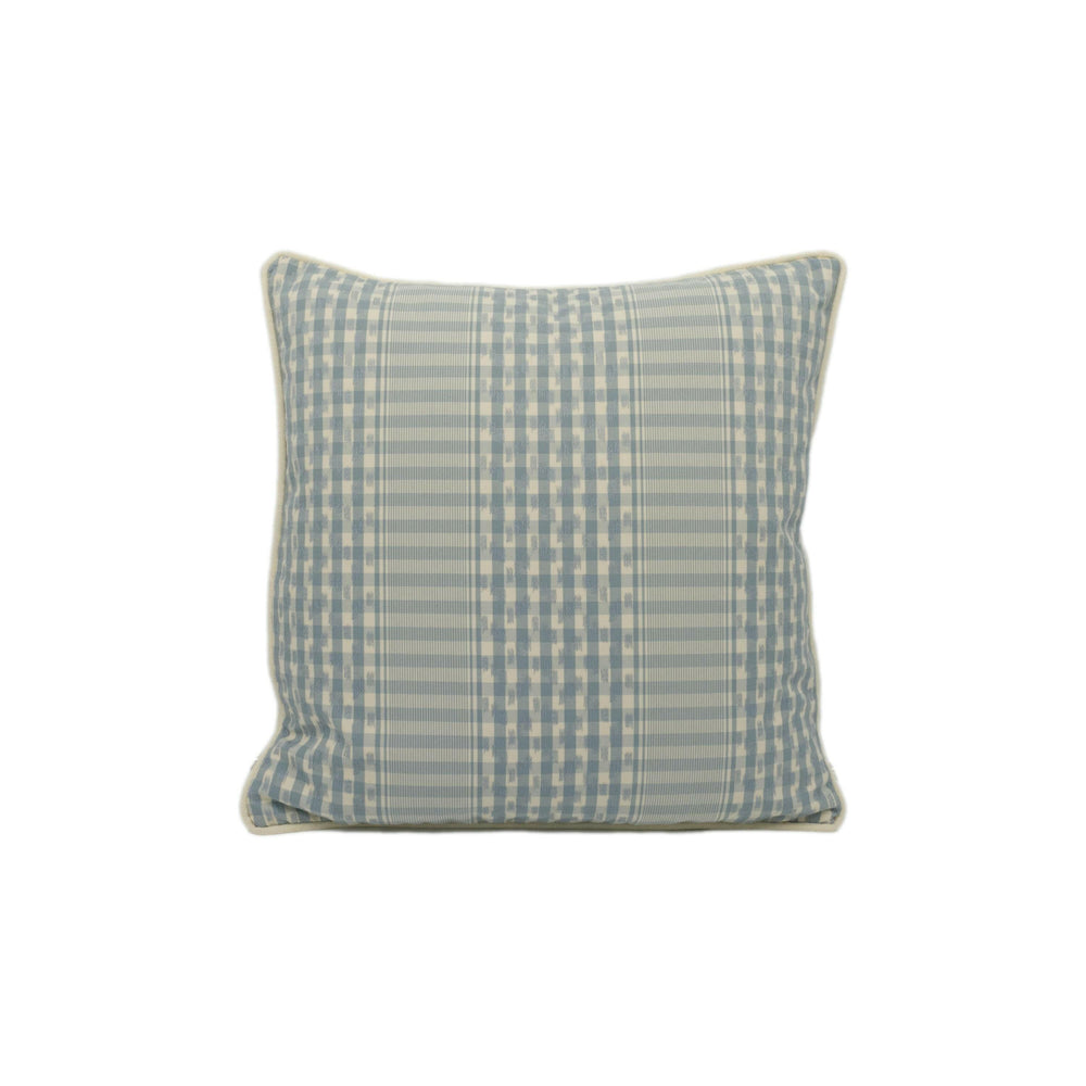 Colefax and Fowler - Langham Check - Sky Blue - Charming Vintage Inspired Ikat Cushion Cover - Handmade Throw Pillow - Designer Home Décor.