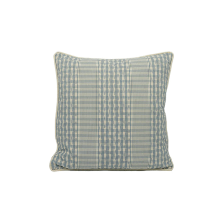Colefax and Fowler - Langham Check - Sky Blue - Charming Vintage Inspired Ikat Cushion Cover - Handmade Throw Pillow - Designer Home Décor.