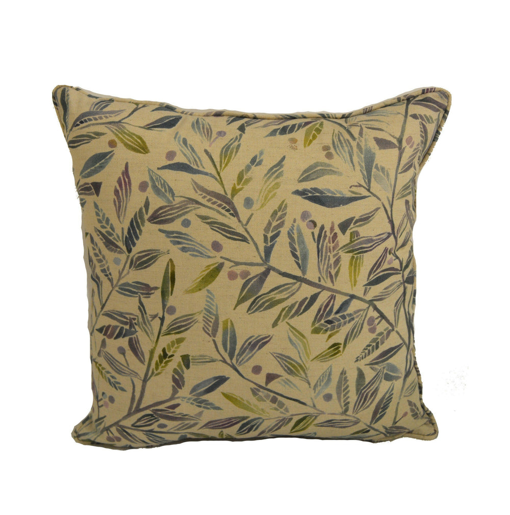 Voyage - Torquay - Skylark - Lovely Jewel Leaf Cushion Cover - Handmade Throw Pillow Designer Home Decor - Self-Piped Scatter Cushion.