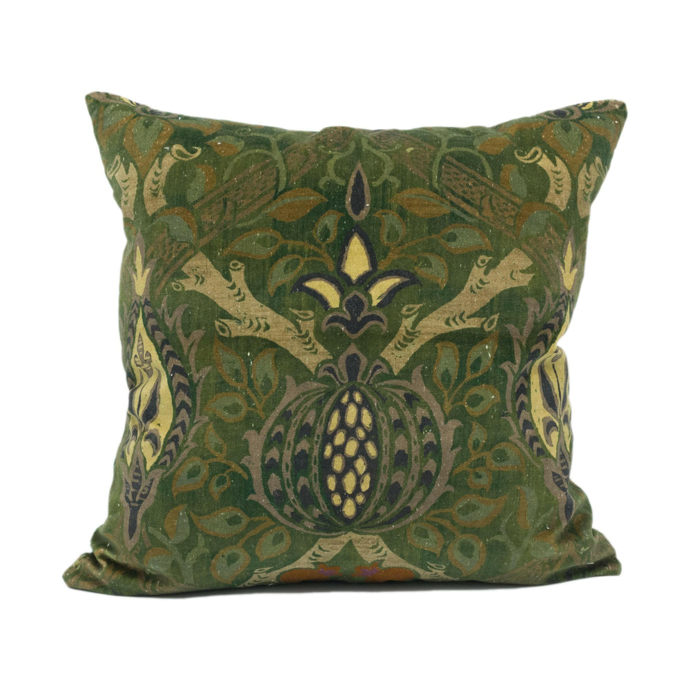 William Morris - Granada Velvet - Green Yellow - Luxurious Plush Vintage Style Velvet Cushion Cover - Luxury Throw Pillow - Handmade Home.