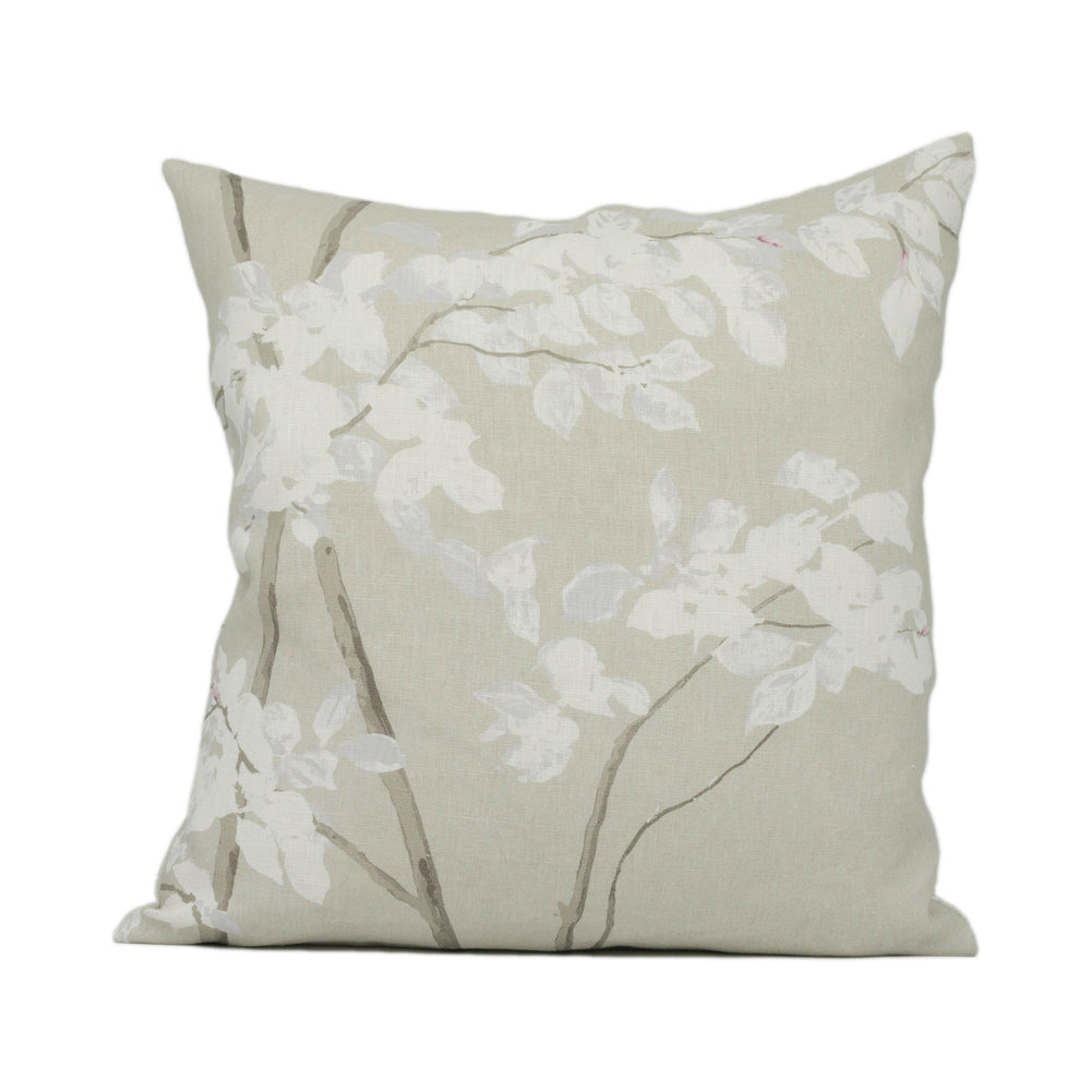 Lewis & wood - Beech - Linen - Beautiful Delicate Tree Sapling Motif Cushion Cover - Handmade Throw Pillow - Designer Home Décor.