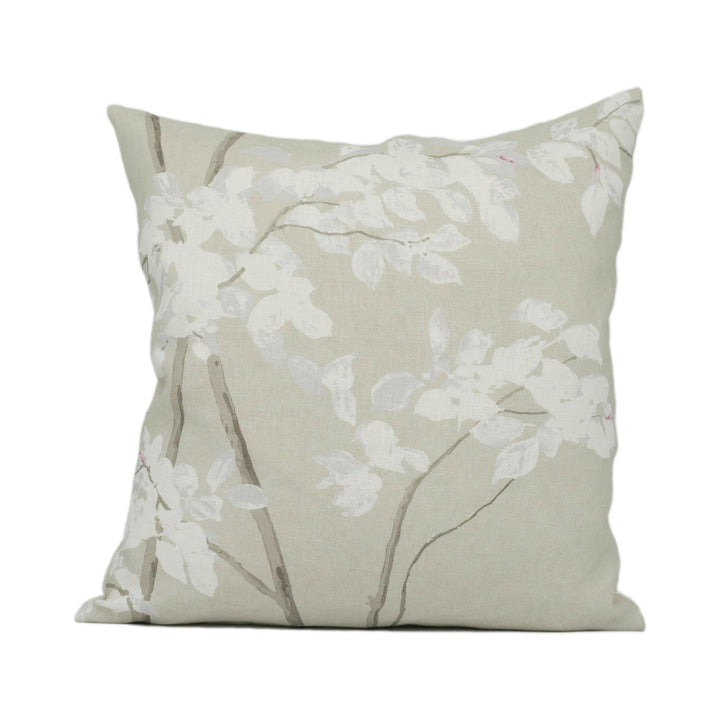 Lewis & wood - Beech - Linen - Beautiful Delicate Tree Sapling Motif Cushion Cover - Handmade Throw Pillow - Designer Home Décor.