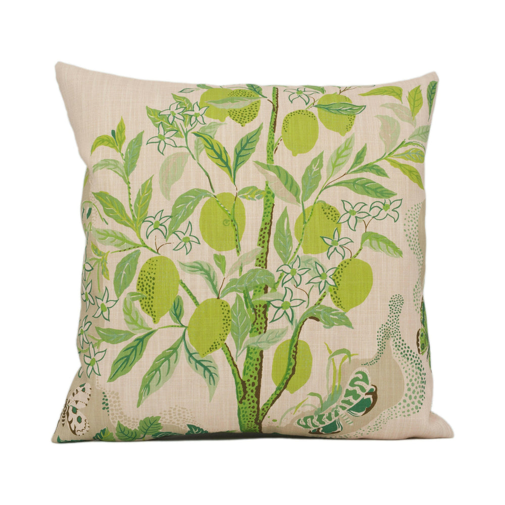 Schumacher - Citrus Garden - Leaf - Whimsical Fruit Trees - Designer Cushion Cover - Handmade Throw Pillow Luxury Décor.