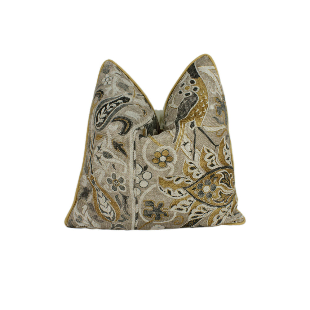 William Morris - Bullerswood - Stone / Mustard - Cushion Cover Throw Pillow Designer Home Decor.