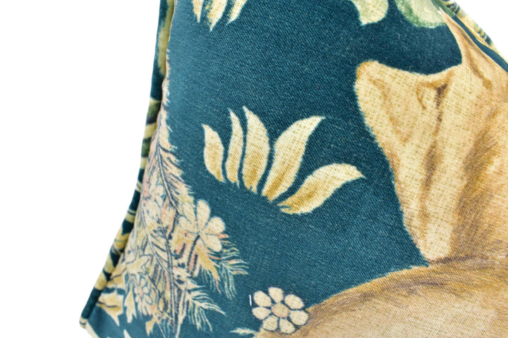 William Morris - Forest Velvet - Azure - Dramatic Woodland Creatures Tapestry Lush Velvet Designer Cushion Cover Handmade Throw Pillow Home.