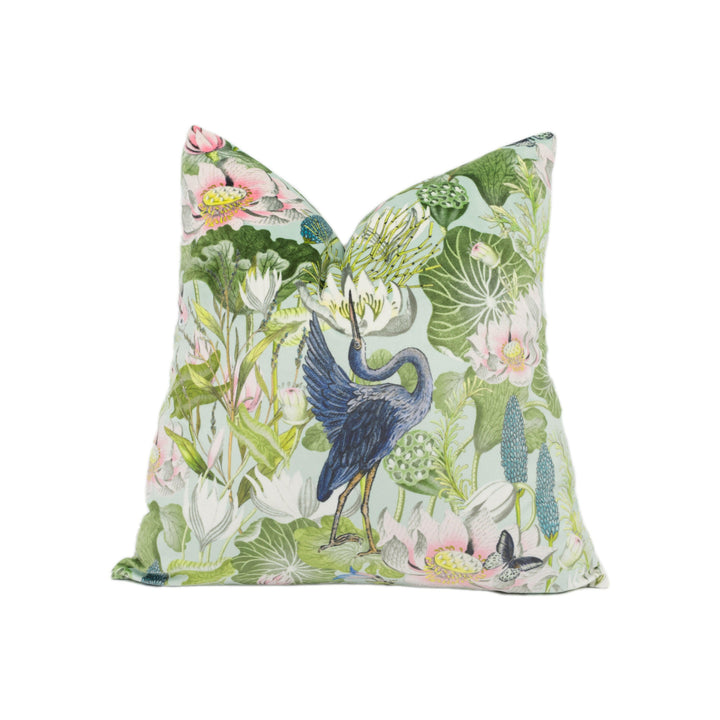 Wedgwood by Clarke and Clarke - Waterlily - Mineral Velvet - Tropical Amazon Flora & Fauna Designer Cushion Cover - Luxury Throw Pillow Home.