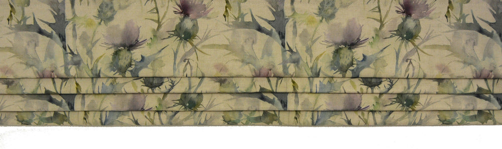 Voyage Decoration - Cirsium - Damson / Natural - Professionally Made Roman Blind.